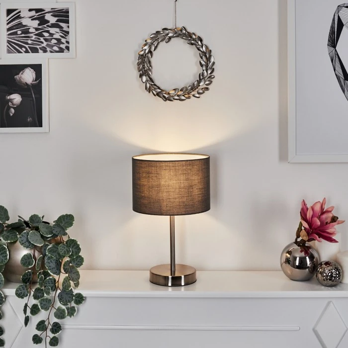 Hofstein Tveid Tischleuchte Nickel-Matt, 1-flammig 9 Hofstein Tveid Tischleuchte Nickel-Matt, 1-flammig – Bild 7