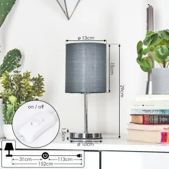 Hofstein Varmo Tischleuchte Chrom, 1-flammig -Günstiges Tischlampen Geschäft varmo tischleuchte h3569009 3