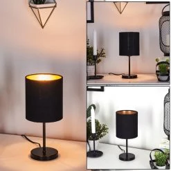 Hofstein Varmo Tischleuchte Schwarz, 1-flammig