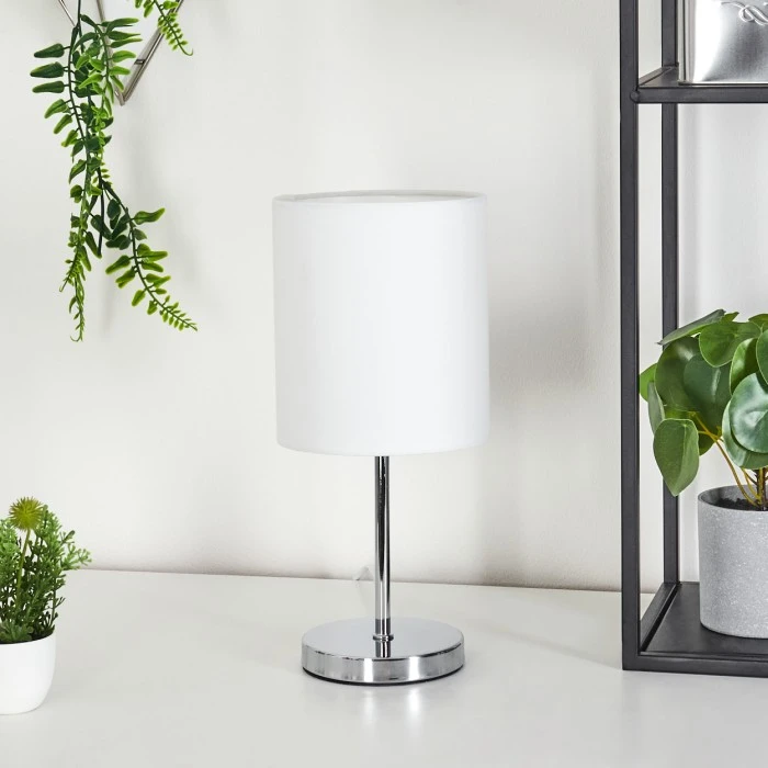 Hofstein Varmo Tischleuchte Chrom, 1-flammig 4 Hofstein Varmo Tischleuchte Chrom, 1-flammig – Bild 2