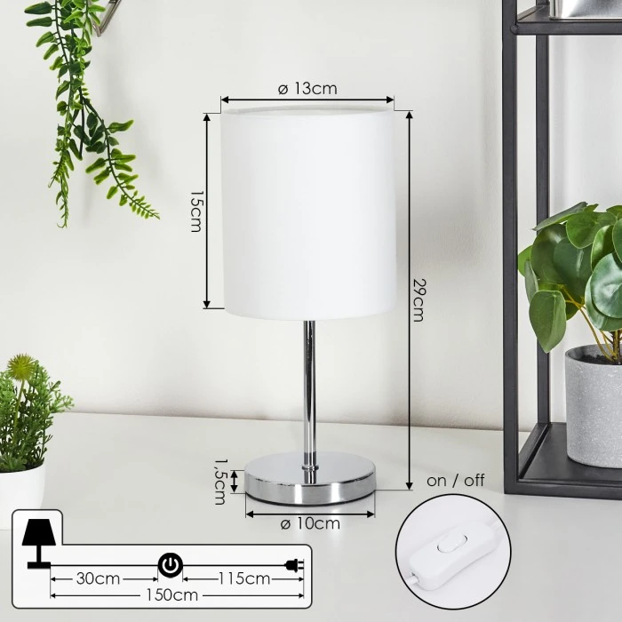 Hofstein Varmo Tischleuchte Chrom, 1-flammig 6 Hofstein Varmo Tischleuchte Chrom, 1-flammig – Bild 4