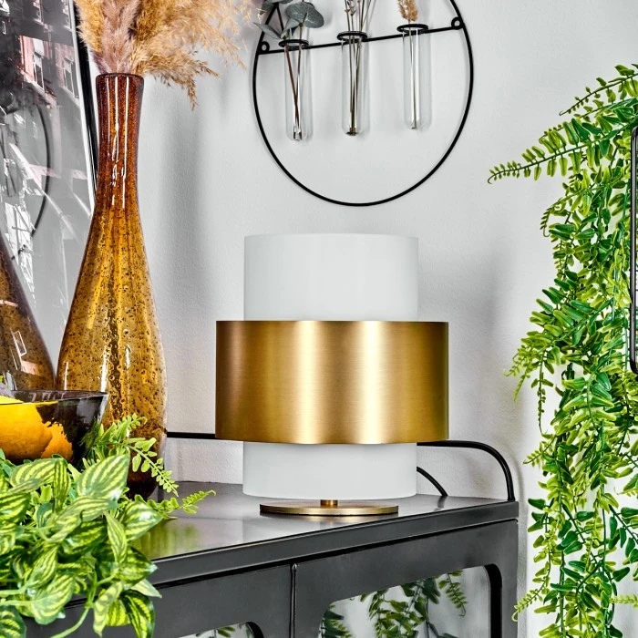 Hofstein Vegreville Tischleuchte Messing, 1-flammig 4 Hofstein Vegreville Tischleuchte Messing, 1-flammig – Bild 2