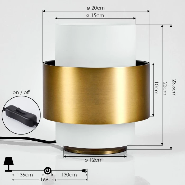 Hofstein Vegreville Tischleuchte Messing, 1-flammig 6 Hofstein Vegreville Tischleuchte Messing, 1-flammig – Bild 4