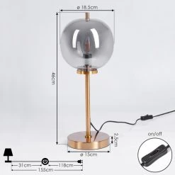 Hofstein Verbania Tischleuchte Messing, 1-flammig -Günstiges Tischlampen Geschäft verbania tischleuchte h3455036 3