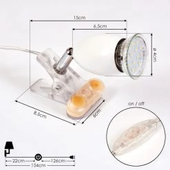 Hofstein Vesubio Klemmleuchte Chrom, Transparent, Klar, 1-flammig -Günstiges Tischlampen Geschäft vesubio klemmleuchte h3459379 3