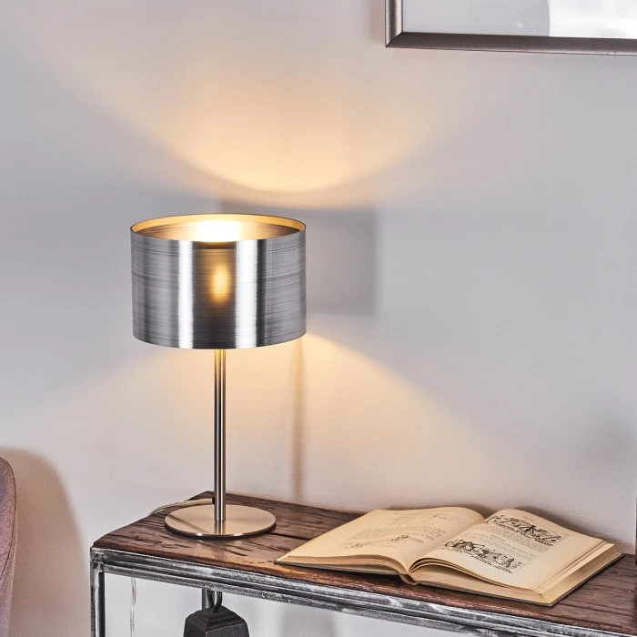 Hofstein Volos Tischleuchte Nickel-Matt, 1-flammig 9 Hofstein Volos Tischleuchte Nickel-Matt, 1-flammig – Bild 7