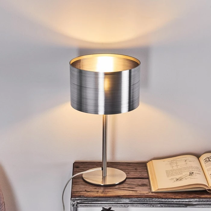 Hofstein Volos Tischleuchte Nickel-Matt, 1-flammig 12 Hofstein Volos Tischleuchte Nickel-Matt, 1-flammig – Bild 10