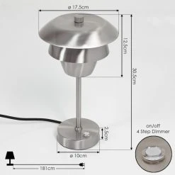 Hofstein Wacissa Tischleuchte Nickel-Matt, 1-flammig -Günstiges Tischlampen Geschäft wacissa tischleuchte h3451823 3