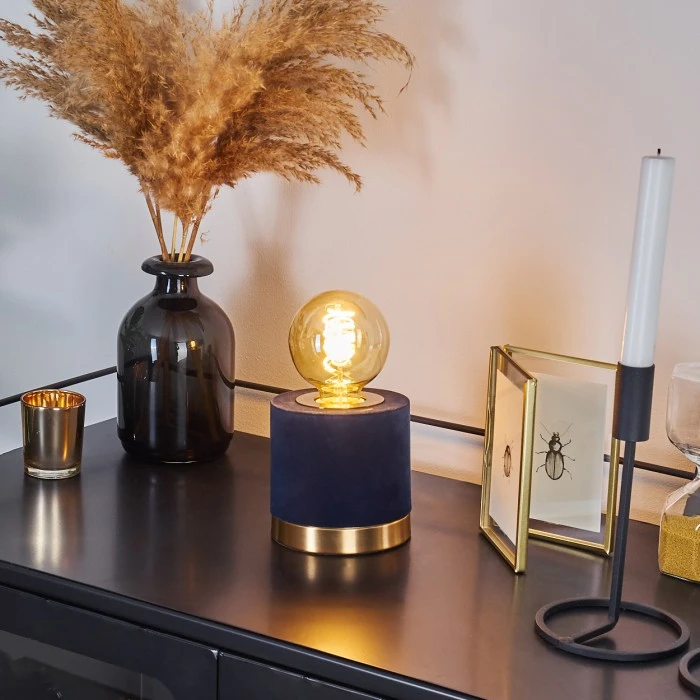 Hofstein Weruga Tischleuchte Blau, Gold, 1-flammig 9 Hofstein Weruga Tischleuchte Blau, Gold, 1-flammig – Bild 7