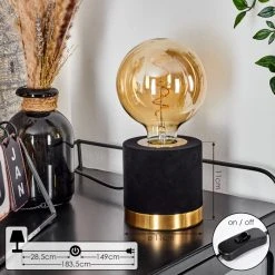 Hofstein Weruga Tischleuchte Schwarz, Gold, 1-flammig -Günstiges Tischlampen Geschäft weruga tischleuchte h3595220 3