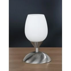 Wofi Leuchten Wofi FLAME Tischleuchte Nickel-Matt, 1-flammig