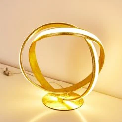 Hofstein Woyens Tischleuchte LED Gold, 1-flammig -Günstiges Tischlampen Geschäft woyens tischleuchte h3274651 do1 18