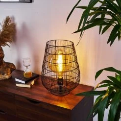 Hofstein Yachats Tischleuchte Schwarz, 1-flammig