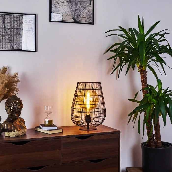 Hofstein Yachats Tischleuchte Schwarz, 1-flammig 8 Hofstein Yachats Tischleuchte Schwarz, 1-flammig – Bild 6