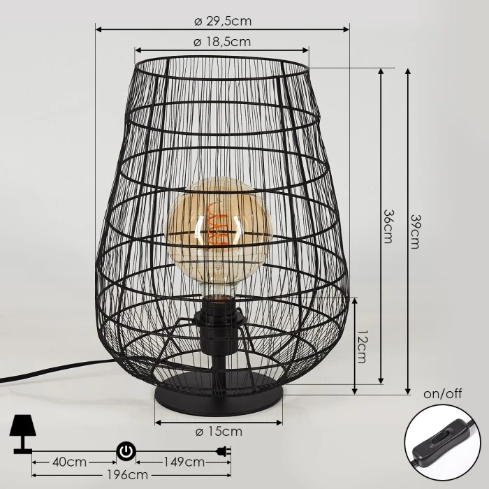 Hofstein Yachats Tischleuchte Schwarz, 1-flammig 9 Hofstein Yachats Tischleuchte Schwarz, 1-flammig – Bild 7