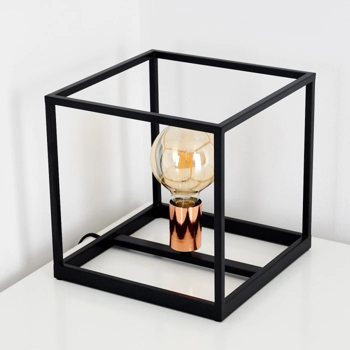 Hofstein Yuhigaoka Tischleuchte Schwarz, Kupferfarben, 1-flammig 6 Hofstein Yuhigaoka Tischleuchte Schwarz, Kupferfarben, 1-flammig – Bild 4