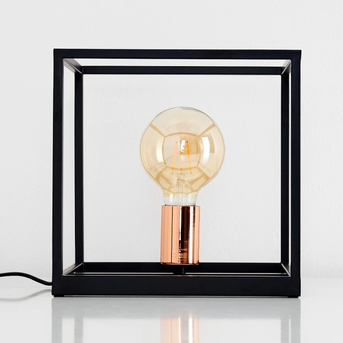 Hofstein Yuhigaoka Tischleuchte Schwarz, Kupferfarben, 1-flammig 8 Hofstein Yuhigaoka Tischleuchte Schwarz, Kupferfarben, 1-flammig – Bild 6