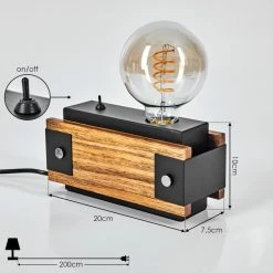 Hofstein Yuma Tischleuchte Schwarz, Naturfarben, 1-flammig -Günstiges Tischlampen Geschäft yuma tischleuchte h3565728 3