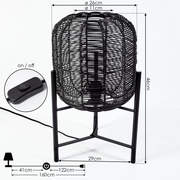 Hofstein Zaracure Tischleuchte Schwarz, 1-flammig 6 Hofstein Zaracure Tischleuchte Schwarz, 1-flammig – Bild 4
