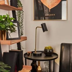 Hofstein Zuoz Tischleuchte Messing, Schwarz, 1-flammig -Günstiges Tischlampen Geschäft zuoz tischleuchte h3536018 8