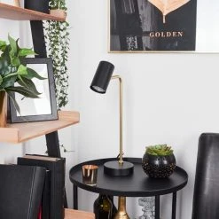 Hofstein Zuoz Tischleuchte Messing, Schwarz, 1-flammig -Günstiges Tischlampen Geschäft zuoz tischleuchte h3536018 9